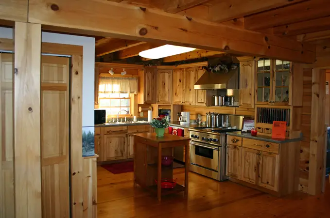 Rustic Log Cabin Kitchen Cabinets