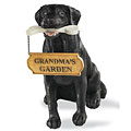 A personalized Black Labrador Retriever dog welcome statue. black-lab-dog-welcome-statue.jpg