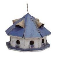 A blue roof barn style birdhouse. blue-roof-barn-style-birdhouse.jpg