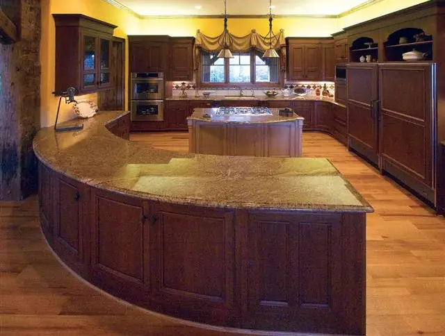 curved island kitchen