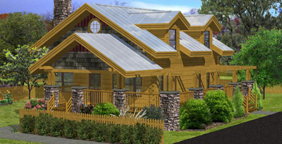 A bungalow style log home from Heritage Log Homes. heritage-log-homes-bungalow-style.jpg