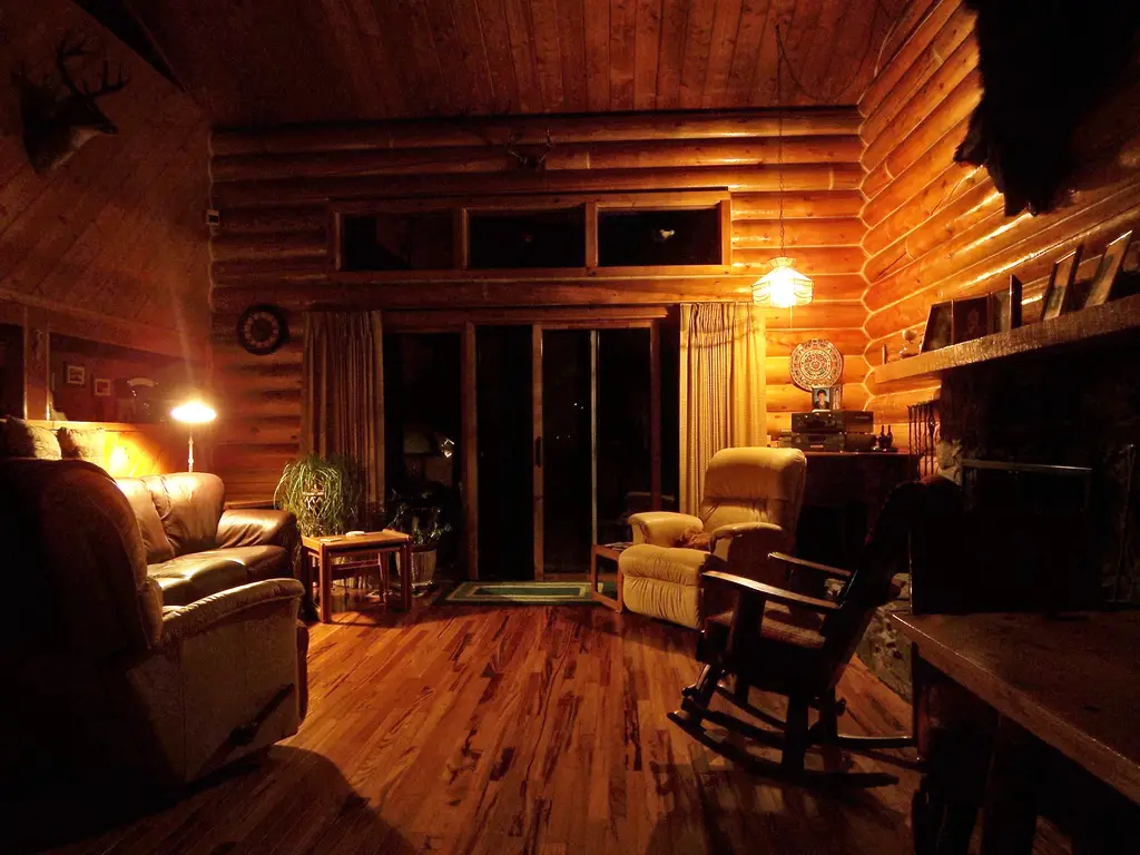 Inside Log Cabin