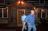 A log home with chinking.
