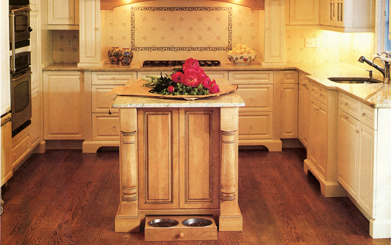 Kitchen Islands with Dog Bowls