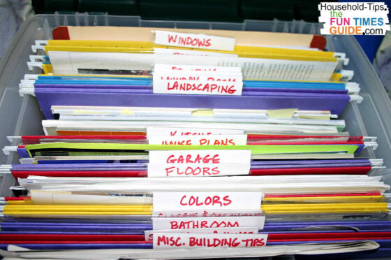 These are the various file folders I have inside my Idea Folders file. Lots of great ideas here to help you organize your dream house wants and needs!