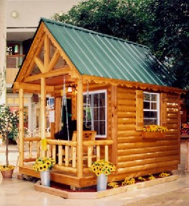 A Custom Log Cabin Playhouse