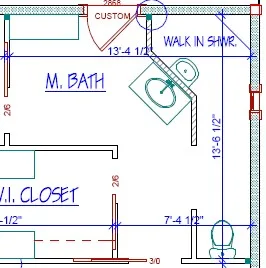 Our new house plans for the master bathroom include a doorless shower idea! See lots of doorless shower designs here.