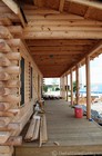 One of the coolest features of log homes is their wide and spacious porches! This one's still under construction at Southland Log Homes in LaVergne, TN.
